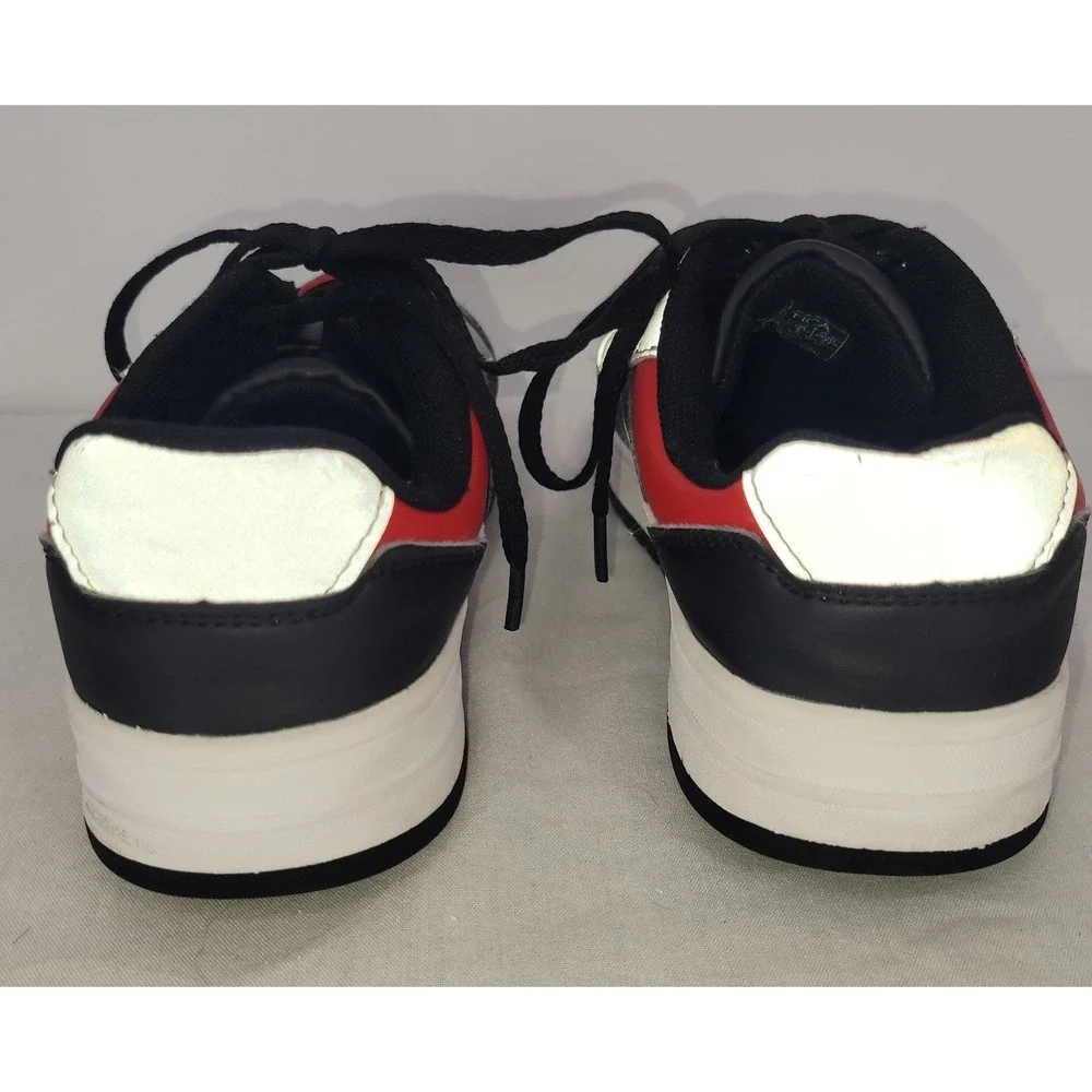 Nautica Seaspray Kids Sneakers Black White Red Reflective Low Top Shoes